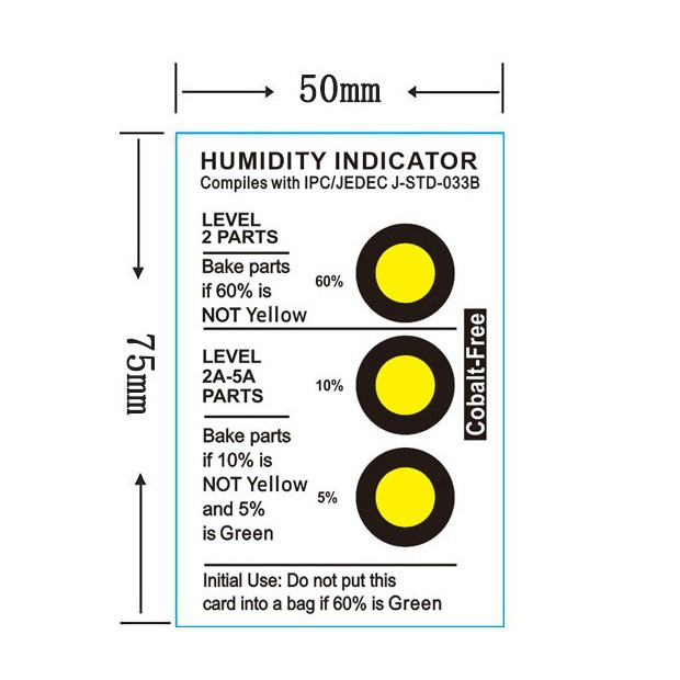 3-Spot Halogen-Free & Cobalt-Free Humidity Card suppliers